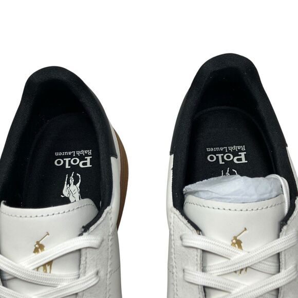 Polo Ralph Lauren Sneakers Mens 10.5 White Suede Bedford‎ Blue Pony Logo Preppy main image 5